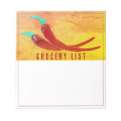 Red Chili Pepper Grocery List Notepad Notitieblok (Voorkant)