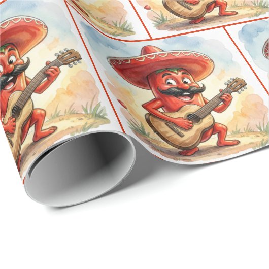Red Chili Pepper Guitarist Cadeaupapier (Rol Hoek)