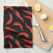 Red Chili Pepper Pattern Kitchen Towel Theedoek (Quarter Fold)