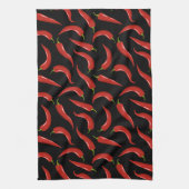 Red Chili Pepper Pattern Kitchen Towel Theedoek (Verticaal)
