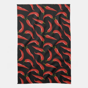 Red Chili Pepper Pattern Kitchen Towel Theedoek