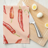 Red Chili Pepper Pattern Theedoek (Quarter Fold)