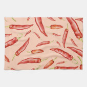 Red Chili Pepper Pattern Theedoek (Horizontaal)