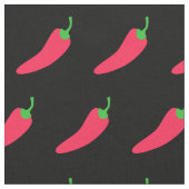 Red Chili Pepper Polka Dot Stof (Close Up)