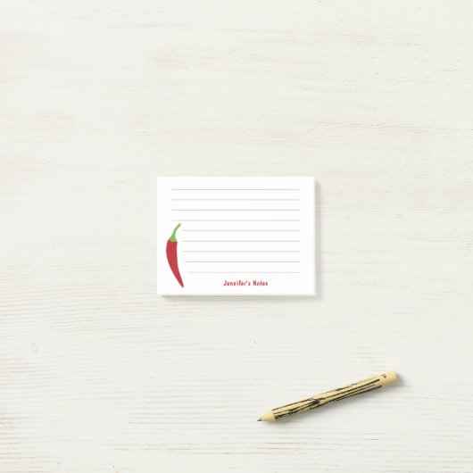 Red Chili Pepper Post-it® Notes (Op bureau)