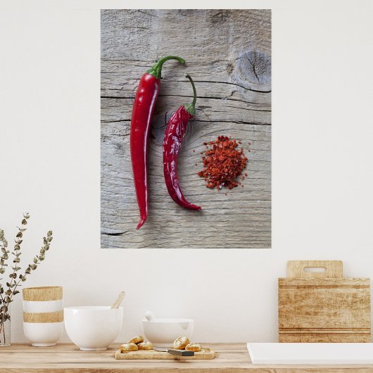 Red Chili Pepper Poster (Keuken)