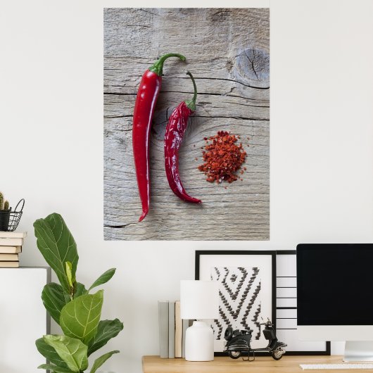 Red Chili Pepper Poster (Thuiskantoor)