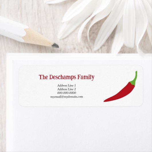 Red Chili Pepper retouradres Etiket (Insitu)