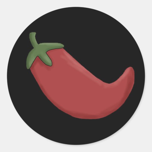 Red Chili Pepper Ronde Sticker (Voorkant)