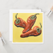 Red Chili Pepper Trio Kaart (Voorkant / Achterkant in situ)