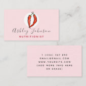 Red Chili Pepper Voedingsdeskundige Diëtist Licht  Visitekaartje (Voorkant / Achterkant)