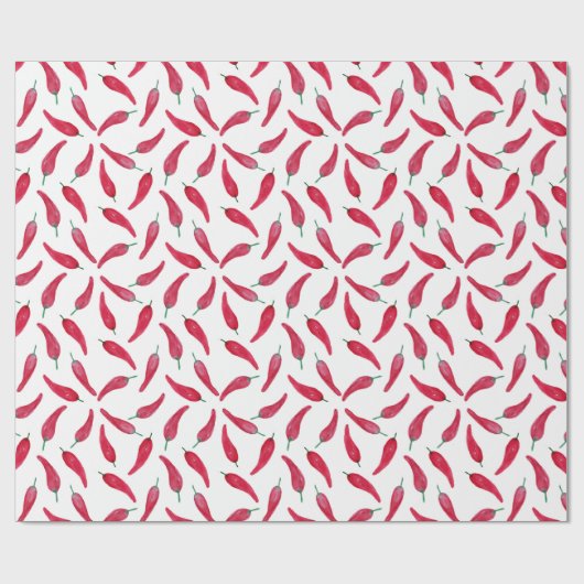 Red Chili Pepper Wrapping Paper Cadeaupapier (Vlak)