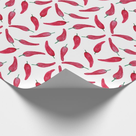 Red Chili Pepper Wrapping Paper Cadeaupapier (Hoek)