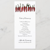 Red Chili Peppers Feestelijk Huwelijk Programma Programmakaart (Achterkant)