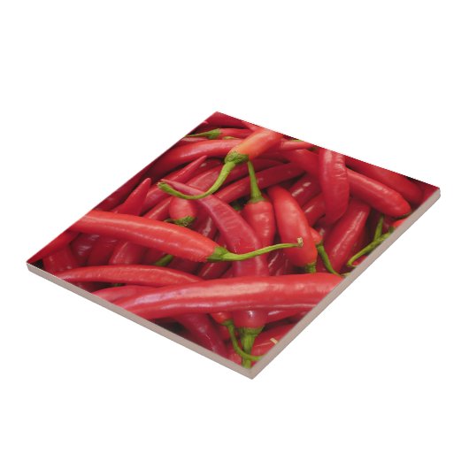 Red Chili Peppers Food Tile Tegeltje (Zijkant)