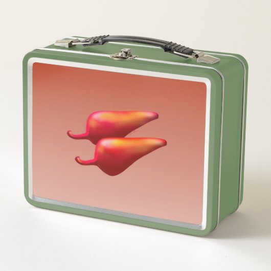 Red Chili Peppers groene lunchbox (Voorkant)