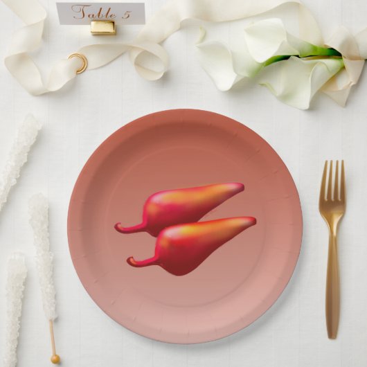 Red Chili Peppers grote papieren borden Papieren Bordje (Huwelijk)