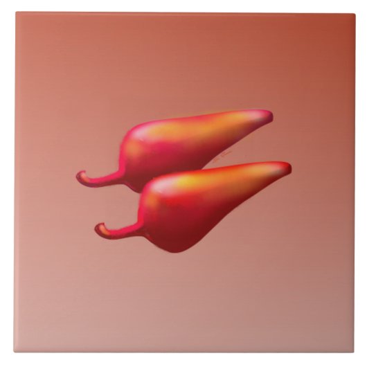 Red Chili Peppers grote tegel Tegeltje (Voorkant)