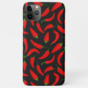 Red Chili Peppers op Black Cool Patterned Case-Mate iPhone Case