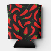 Red Chili Peppers op Black Fiery Hot Custom Blikjeskoeler (Achterkant)