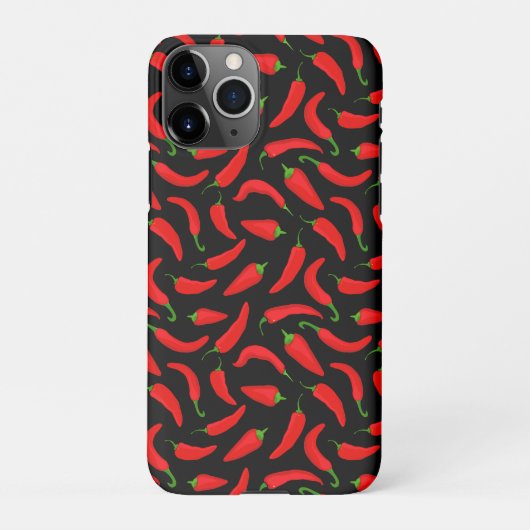 Red Chili Peppers op zwart iPhone Hoesje (Achterkant)