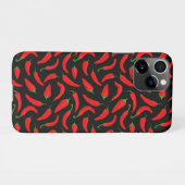 Red Chili Peppers op zwart iPhone Hoesje (Achterkant horizontaal)