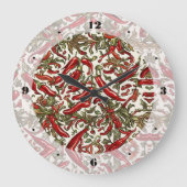 Red Chili Peppers Patroon Grote Klok (Voorkant)