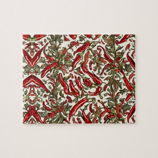 Red Chili Peppers Patroon Legpuzzel (Horizontaal)