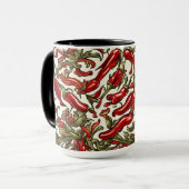 Red Chili Peppers Patroon Mok (Voorkant links)