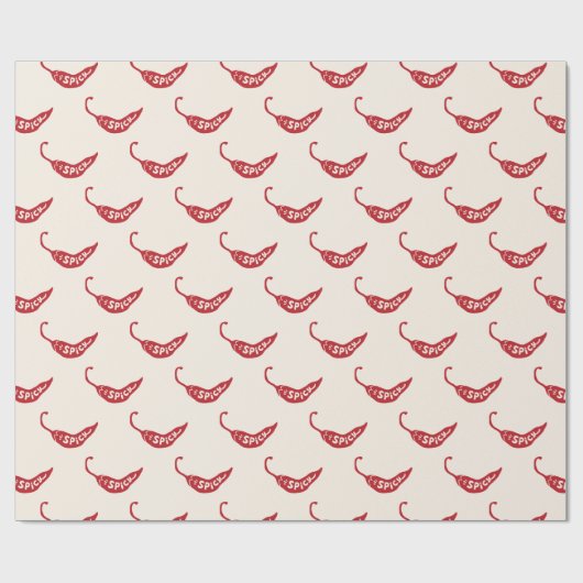 Red Chili Peppers Pattern Cadeaupapier (Vlak)