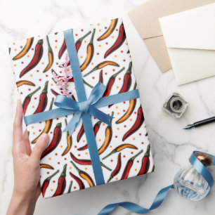 Red Chili Peppers Pattern Cadeaupapier
