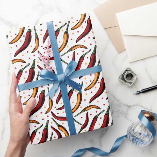 Red Chili Peppers Pattern Cadeaupapier (Geschenken)