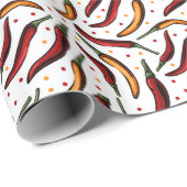 Red Chili Peppers Pattern Cadeaupapier (Rol Hoek)