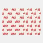 Red Chili Peppers Pattern Inpakpapier Vel (Voorkant 2)