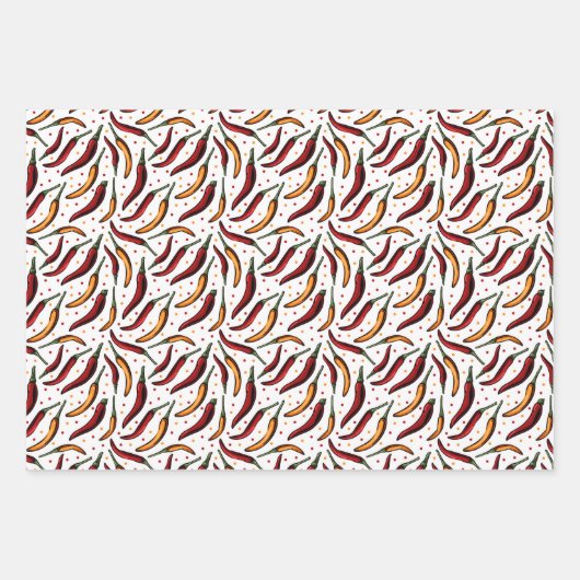 Red Chili Peppers Pattern Inpakpapier Vel (Voorkant 3)