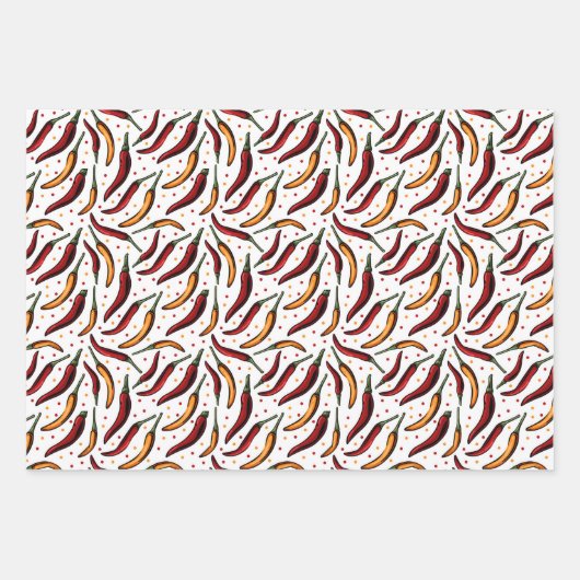 Red Chili Peppers Pattern Inpakpapier Vel (Voorkant 2)