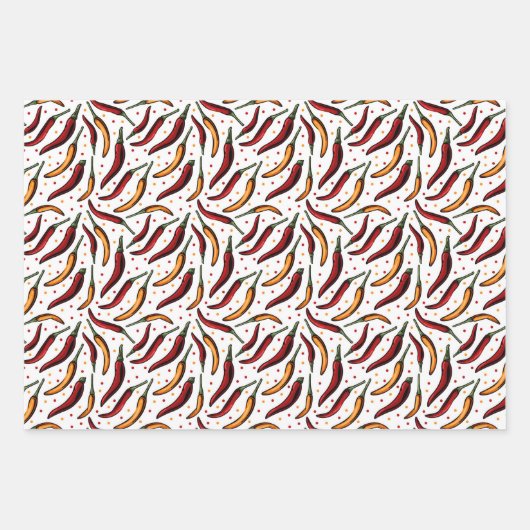 Red Chili Peppers Pattern Inpakpapier Vel (Voorkant)