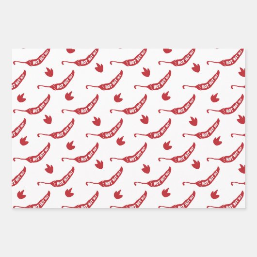 Red Chili Peppers Pattern Inpakpapier Vel (Voorkant 3)