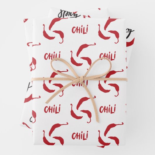 Red Chili Peppers Pattern Inpakpapier Vel (In situ)