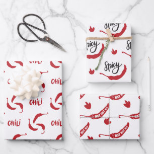 Red Chili Peppers Pattern Inpakpapier Vel