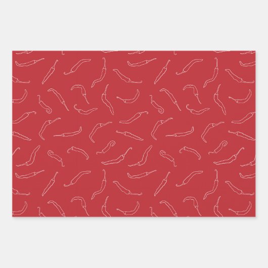 Red Chili Peppers Pattern Inpakpapier Vel (Voorkant 2)