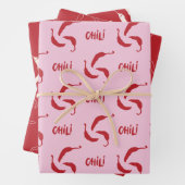 Red Chili Peppers Pattern Inpakpapier Vel (In situ)