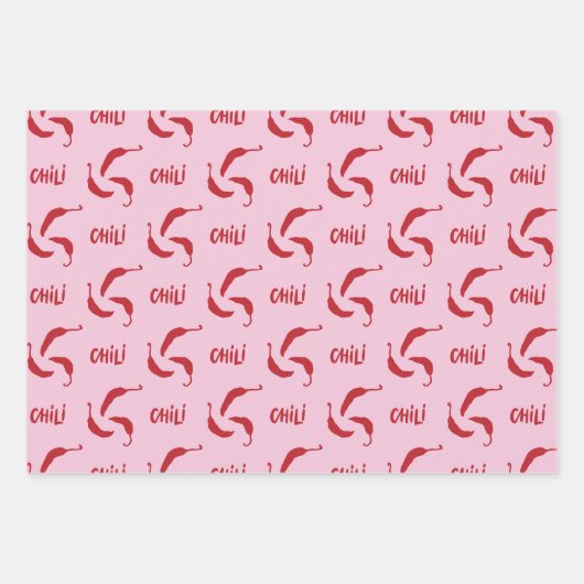 Red Chili Peppers Pattern Inpakpapier Vel (Voorkant)