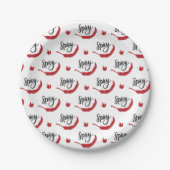Red Chili Peppers Pattern Papieren Bordje (Voorkant)