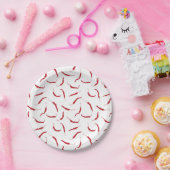 Red Chili Peppers Pattern Papieren Bordje (Feest)