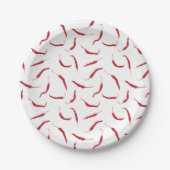 Red Chili Peppers Pattern Papieren Bordje (Voorkant)