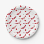 Red Chili Peppers Pattern Papieren Bordje (Voorkant)