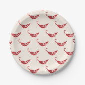 Red Chili Peppers Pattern Papieren Bordje (Voorkant)