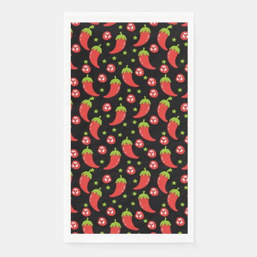 Red Chili Peppers Pattern Servet (Voorkant)