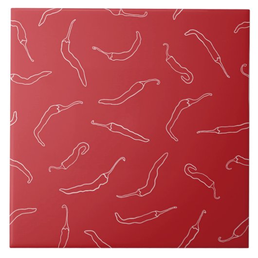 Red Chili Peppers Pattern Tegeltje (Voorkant)